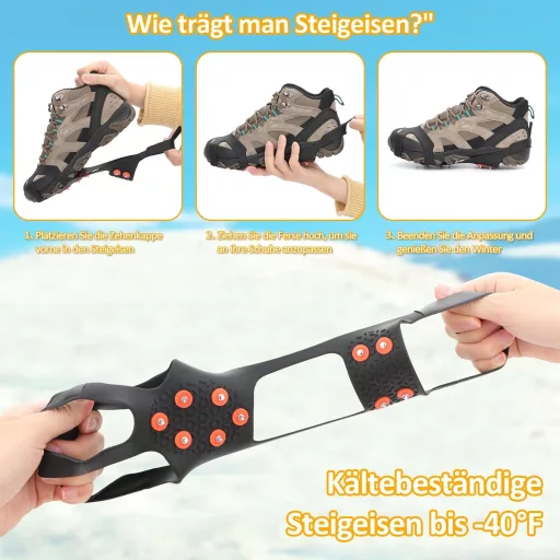 TBoonor Cipőcsatornák Jégcsipeszek Hócsatornák 20 Szöggel Csúszásmentes