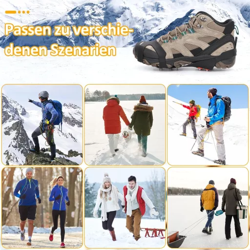 TBoonor Cipőcsatornák Jégcsipeszek Hócsatornák 20 Szöggel Csúszásmentes
