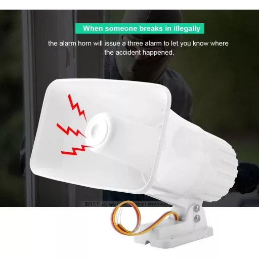 VBESTLIFE 150 dB Vezetékes Riasztó Sziréna 30W Otthon Iroda Bolthoz