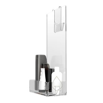   Agplex fürdőszobai polc akril üveg szappan és sampon tartó fúrás nélkül