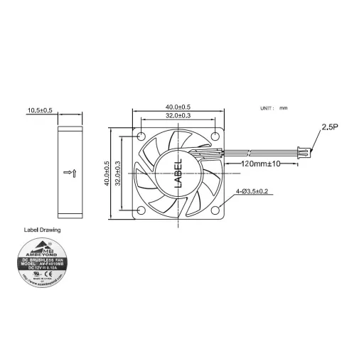 Security-01 40x40x10mm 12V DC Brushless Hűtőventilátor 2db-os szett