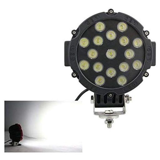 SXMA 7 Inch 51W LED Munkalámpa Kerek Spot Flood Fényszóró Vízálló 4x4 Terepjáró Traktor ATV SUV Fekete
