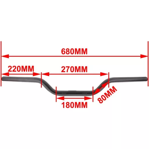 Ghidon Drag JFG RACING 25mm Universal pentru Motociclete Harley Sportster XL 883 1200 Bobber Chopper Softail Dyna - Aluminiu Negru