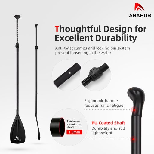 Abahub 3 részes állítható SUP evező alumínium 68-84 cm fekete/kék/zöld/narancs/piros/sárga