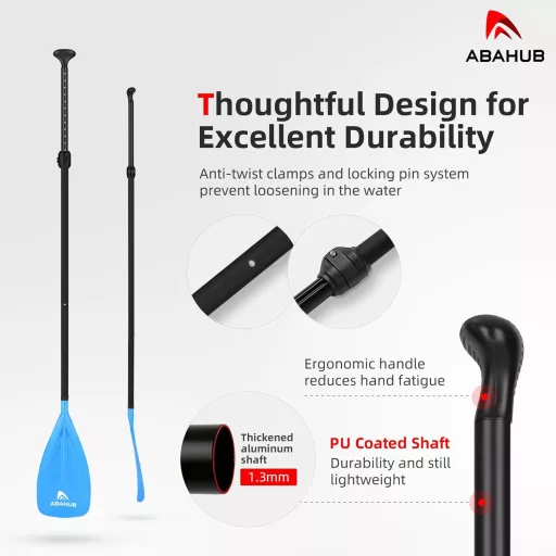 Abahub SUP evező 3 részes teleszkópos 173-213 cm alumínium fekete/kék/zöld