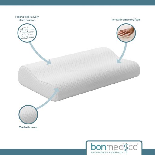 bonmedico Ergonomikus Memóriahabos Nyakpárna - Ortopédikus Nackenstützkissen Oldalsó és Hátulsó Alváshoz