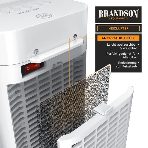 Brandson Ventilátoros Fűtőtest Távirányítóval Fekete