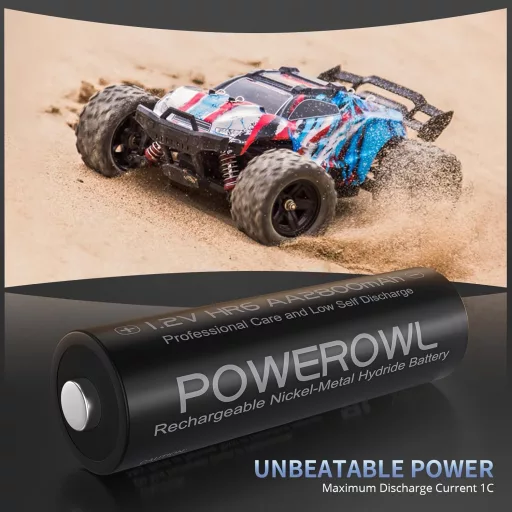 POWEROWL AA Újratölthető Elemek 8db - 2800 mAh Nagy Kapacitású Ni-MH Akkumulátor 1200 Töltési Ciklussal Távirányítókhoz, Játékokhoz, Lámpákh