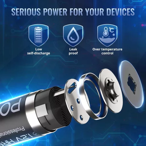 POWEROWL Baterii Reîncărcabile AA 8 buc - 2800 mAh Baterie Ni-MH de Mare Capacitate cu 1200 Cicluri de Încărcare pentru Telecomenzi, Jucării, Lămpi