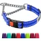 Zgardă Martingale CollarDirect pentru câini, cu lanț din oțel inoxidabil, albastră, medie