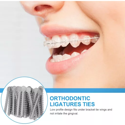 Healifty 40-dielna sada sivých ortodontických drôtov a krúžkov