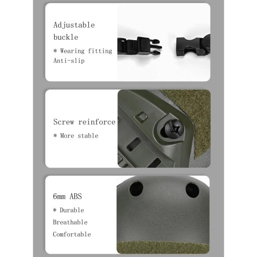 QMFIVE Cască Airsoft Tactică Fast cu Ochelari de Protecție Paintball