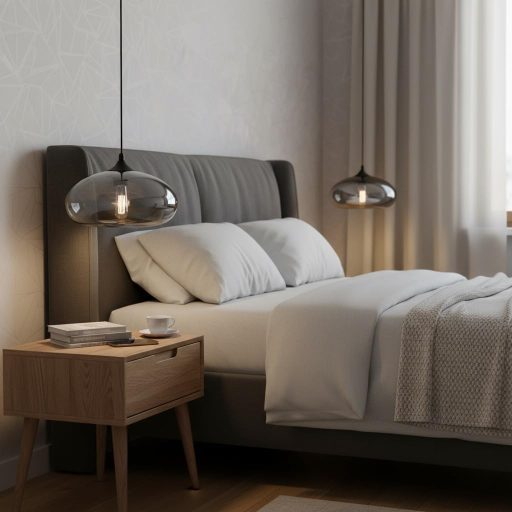 Lustră suspendată industrială vintage de tavan HJXDtech Loft cu sticlă gri fumurie.