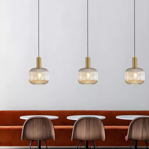 HJXDtech Vintage Ipari Függőlámpa Polírozott Sárgaréz Tartóval és Üveg Búrával