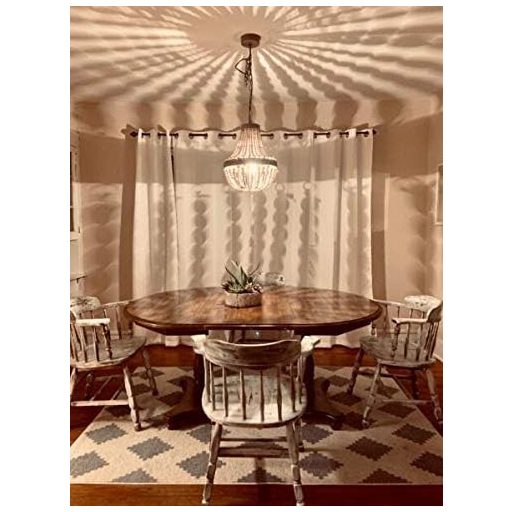 Newrays Retro Loft Vintage Fa Gyöngy Függőlámpa E27 LED Konyha Nappali Szoba