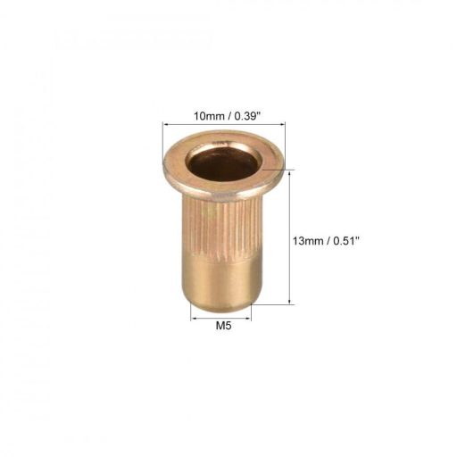 Sourcing Map 60 darabos Színezett Galvanizált Szénacél Süllyesztett Anyacsavar M5