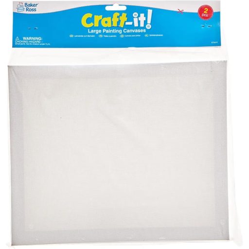 Baker Ross Fehér Festővászon Készlet 25x30cm - 2db Nyújtott Vászon Festéshez