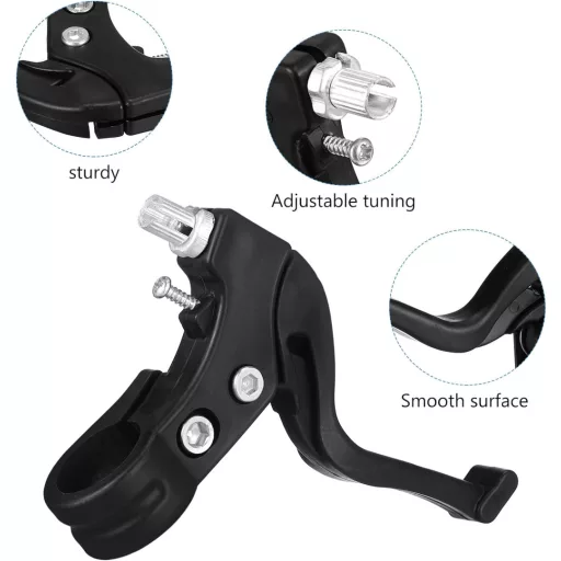 Set manete frână bicicletă copii VOSAREA - Manete frână negre din plastic pentru ghidon de 2-2,3 cm, Design cu trei degete ușor de montat, 1 pereche