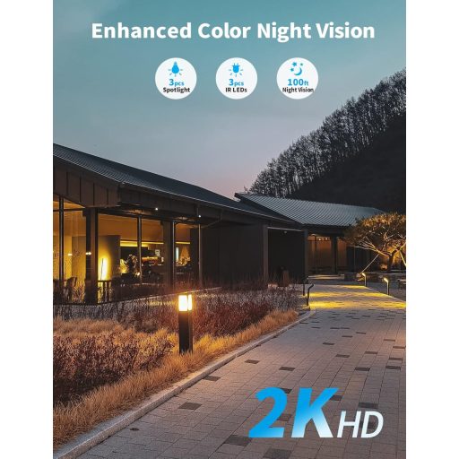 Tonton 4 csatornás megfigyelő rendszer 7" érintőképernyővel, 2x3MP kamera, éjszakai látás, mozgásérzékelés