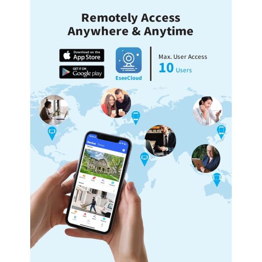 Tonton 4 csatornás megfigyelő rendszer 7" érintőképernyővel, 2x3MP kamera, éjszakai látás, mozgásérzékelés