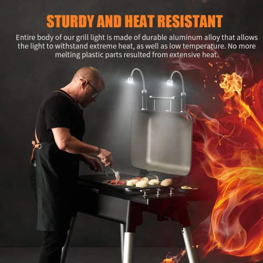MojiDecor Mágneses Grillvilágítás 360° Forgatható BBQ Lámpa 2db Fekete - Black