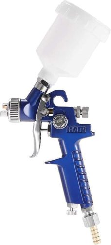 Pistol de vopsit Awsuc HVLP cu duză de 0,8 mm - Airbrush gravitațional profesional cu rezervor de 120 ml, oțel inoxidabil