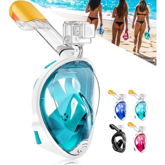   HINATAA 180° Panorama maska za ronjenje s GoPro nosačem, protiv zamagljivanja, za djecu i odrasle, zelena