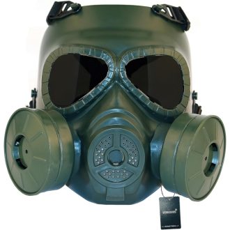   WISEONUS Taktikai Maszk Tiszta Lencsékkel, Anti-Köd Gázálarc Kettős Turbó Ventilátorral