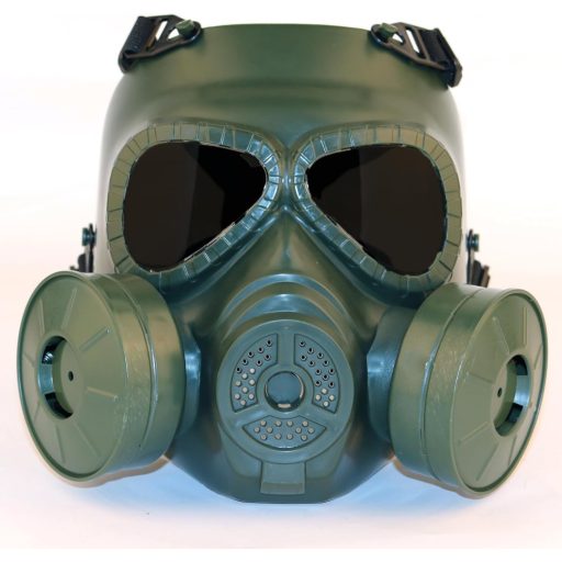 WISEONUS Taktikai Maszk Tiszta Lencsékkel, Anti-Köd Gázálarc Kettős Turbó Ventilátorral