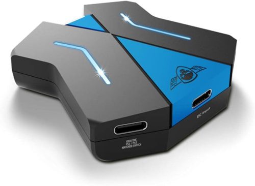 SPIRIT OF GAMER CrossGame 1 Adaptor Tastatură-Mouse pentru Console PS4/PS3/Switch/Xbox - Convertor USB Albastru pentru Jocuri FPS