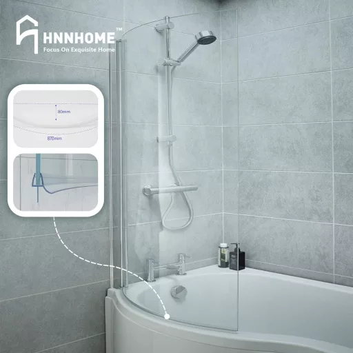 HNNHOME Fürdőszobai Zuhanyzó Szigetelő Szalag 870mm - Ívelt és Egyenes Üvegajtóhoz
