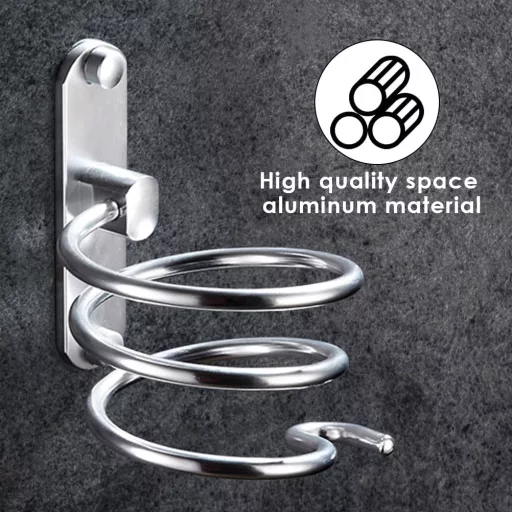 TIMESETL Öntapadós Fali Hajszárító Tartó Alumínium Szívócsészés Fúrás Nélkül