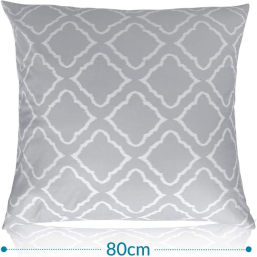 Bedsure Súprava mikrovláknových obliečok 155x220 cm, sivá s mriežkovaným vzorom, 3-dielna s vankúšom