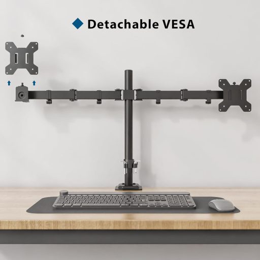 BONTEC Dupla Monitor Tartó Asztali Forgatható Dönthető Magasságállítható 15-32 Colos VESA