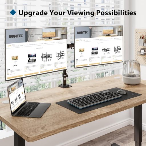 BONTEC Dupla Monitor Tartó Asztali Forgatható Dönthető Magasságállítható 15-32 Colos VESA