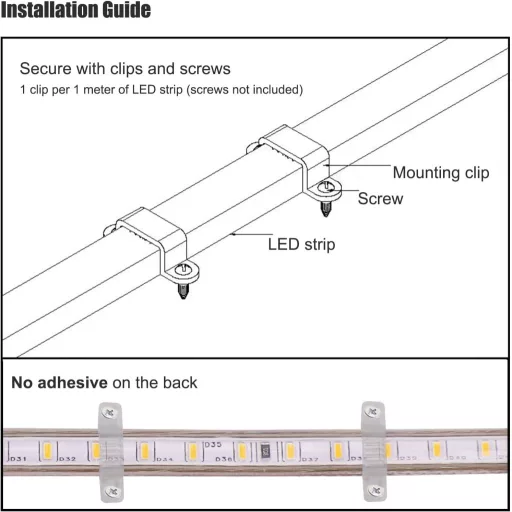 XUNATA 220V LED szalag 120 LED/m IP67 vízálló hideg fehér SMD 3014 konyhai világítás