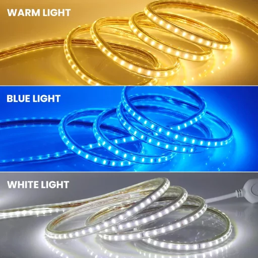 XUNATA 220V LED szalag 120 LED/m IP67 vízálló hideg fehér SMD 3014 konyhai világítás