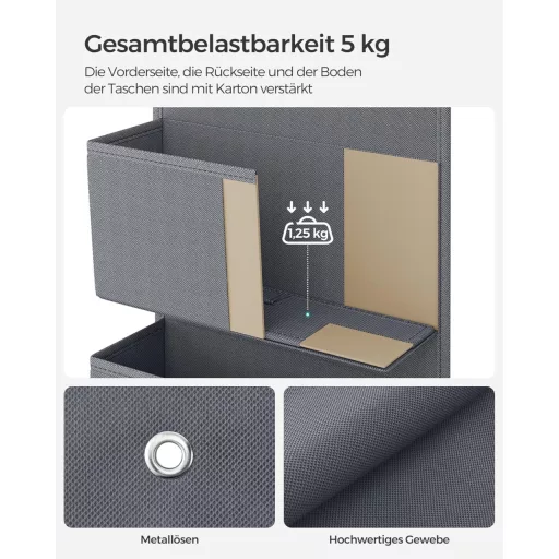 SONGMICS Organizator suspendabil pe ușă cu 4 buzunare, 33,5x100 cm
