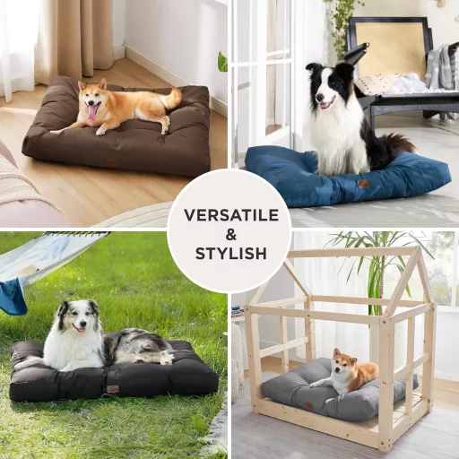 Bedsure XXL Vízálló Kutyafekhely - 110x90 cm Mosható Kutyapárna Nagy és Közepes Kutyáknak, 10 cm Vastag Szürke Matrac, Beltéri Használatra