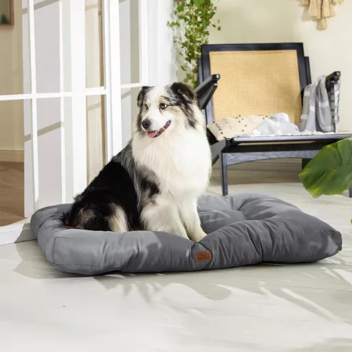 Bedsure XXL Vízálló Kutyafekhely - 110x90 cm Mosható Kutyapárna Nagy és Közepes Kutyáknak, 10 cm Vastag Szürke Matrac, Beltéri Használatra