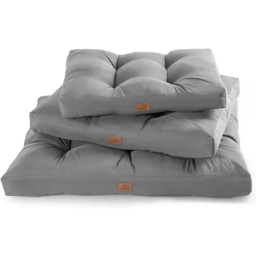 Bedsure XXL Vízálló Kutyafekhely - 110x90 cm Mosható Kutyapárna Nagy és Közepes Kutyáknak, 10 cm Vastag Szürke Matrac, Beltéri Használatra