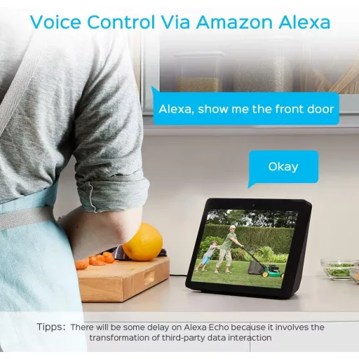 Cameră de supraveghere WiFi de exterior Panamalar, 1080P, impermeabilă, wireless, compatibilă cu Alexa, cu vedere nocturnă și detectare a mișcării