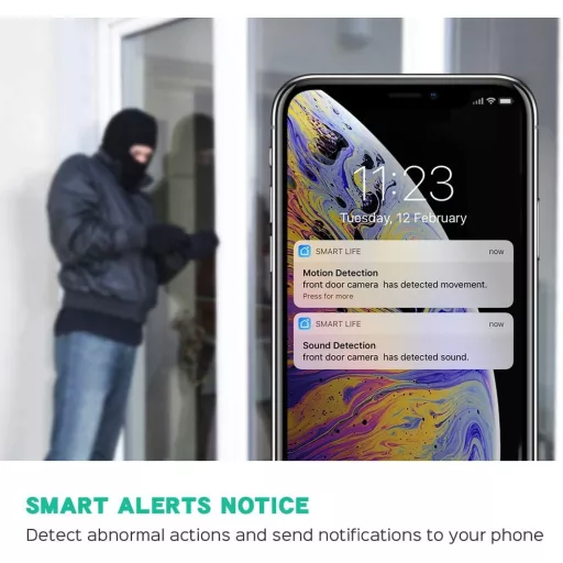 Panamalar WiFi Kültéri Biztonsági Kamera 1080P Vízálló Vezeték Nélküli Megfigyelő Kamera Alexa Kompatibilis Éjjellátó Mozgásérzékelő