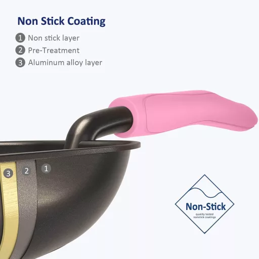 WePet lopată aluminiu pentru litieră cu mâner lung, antiaderentă, sită metalică rezistentă negru-roz.