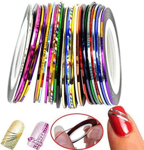 Színes körömdíszítő csíkok - HomeMall nail art szalagok