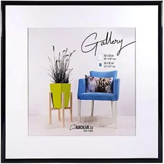   Axolia Crni Okvir za Slike 50x50 cm Kvadratni Akrilni Zidni Držač za Slike Galerijski Stil Okvir za Fotografije