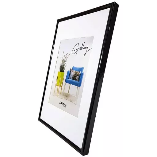 Axolia Crni Okvir za Slike 50x50 cm Kvadratni Akrilni Zidni Držač za Slike Galerijski Stil Okvir za Fotografije