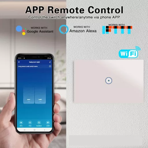 Jinvoo WiFi inteligentný nástenný vypínač - 1/2/3 tlačidlové dotykové ovládanie, diaľkové ovládanie telefónom, kompatibilný s Alexa/Google Home, s funkciou časovača.