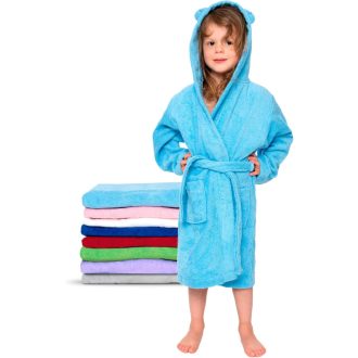   Twinzen gyerek fürdőköpeny 100% pamut, Oeko-Tex® certified, kapucni fülekkel