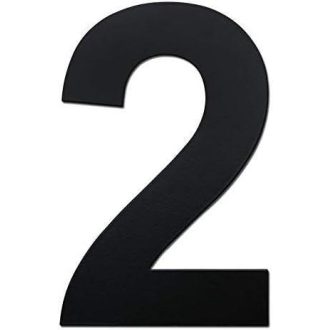 Crni inox kućni broj "2" - Moderni 10,2 cm